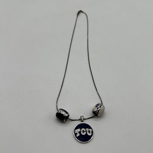 Teagan Co. .925 Sterling Silver TCU Texas Christian University Necklace - Picture 1 of 8
